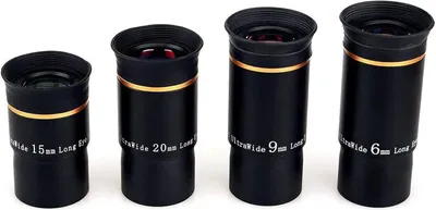 Obrázek produktu pro Svbony Sada okulárů 1,25 palce 6 mm 9 mm 15 mm 20 mm Sada okulárů dalekohledu, 66° širokoúhlý okulár, FMC povlak Dlouhý oční reliéf pro planetární pozorování