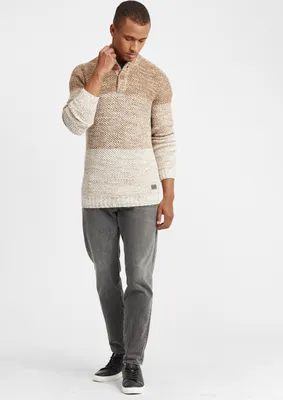 Produktbild von SOLID SDAfton Herren Strickpullover Troyer Grobstrick Pullover mit hohem Kragen