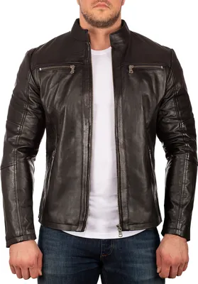 Produktbild von Reichstadt Herren ECHTLEDER Jacke 20RS20LUX Schwarz - Silver Zipper XL