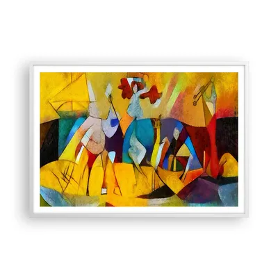 Produktbild von Gerahmtes Poster - Weißer Rahmen - Abstraktion modern - 100x70 cm - Wand Bild - Wanddeko - Wandbilder - Kunstposter - Wandposter - Bilderrahmen - Bilder - Kunstdruck - Wandbild - P2WAA100x70-3455