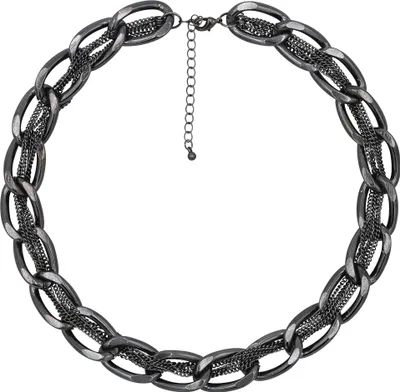 Produktbild von Steuer Modeschmuck Kette schwarze Metall Gliederkette
