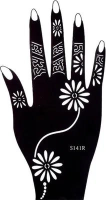 Produktbild von Henna Tattoo Schablone für die Rechte Hand
