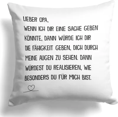 Produktbild von 22Feels Opa Geschenk Geburtstag Weihnachten Rente Männer Kissen Deko Grossvater Dekoration Wohnaccessoire Spruch Wohnzimmer Schlafzimmer Couch