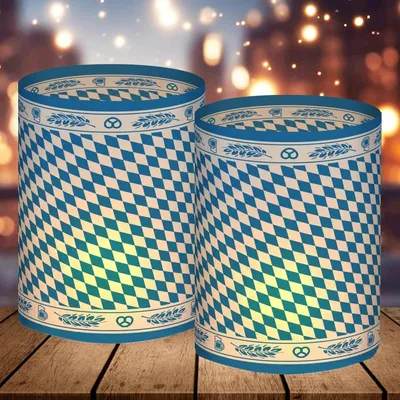 Productafbeelding van Windlichten set van 12, tafeldecoratie Bayern blauw, kaarshouders, decoratie voor