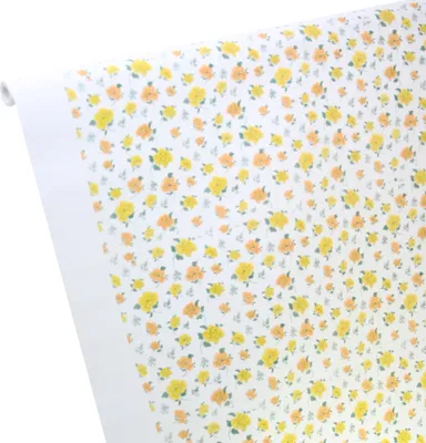 Produktbild von 7m x 1,20m Papiertischdecke Dekor gelbe und orange Rosen