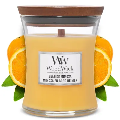 Produktbild von WoodWick Seaside Mimosa Candle – 275 g – Fragrance with Crackling Wick