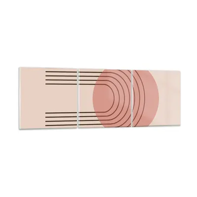 Produktbild von Bilder auf glas - 3 Teile - Abstraktion Minimalismus Kreide - 150x50cm - Glasbilder - Wandbilder - Bilder - Wanddekoration aus Glas - Glas Bilder - Wandbild auf Glas - GCA150x50-4446