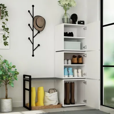 Immagine prodotto di Akoni - Scarpiera, 109x39x149h cm Bianco, 12 Paia