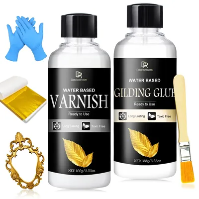 Image de Kit Goudblad : Colle et vernis, 200 ml