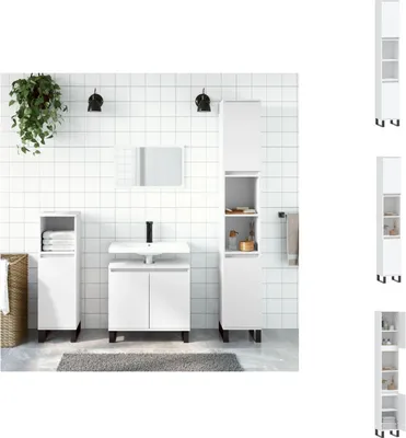 Obrázok produktu pre vidaXL Kúpeľňová skrinka biela 30x30x190 cm materiál na báze dreva - Umývadlá do kúpeľne