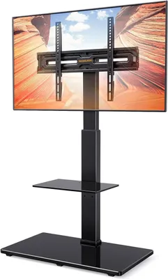 Immagine prodotto di Supporto TV - Supporto da pavimento - Per la visione di contenuti multimediali - Regolabile in altezza - Per schermi da 30-70 pollici - Colore: nero