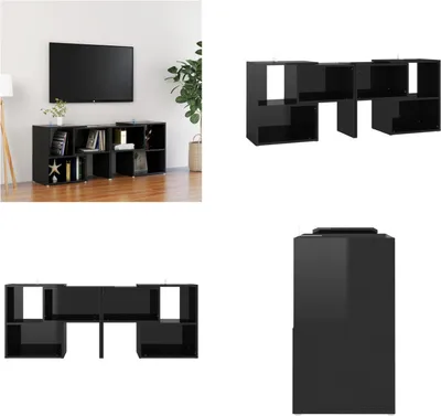 Produktbild von vidaXL TV Schrank Hochglanz Schwarz 104x30x52cm Holzwerkstoff - TV-Schrank - TV-Schränke - Fernsehmöbel - Fernsehschrank
