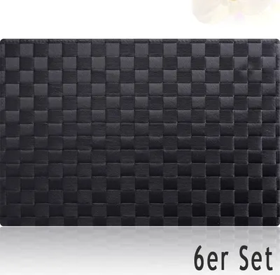 Produktbild von Tischset MODERN schwarz 6er Tischunterlage als Tischdeko