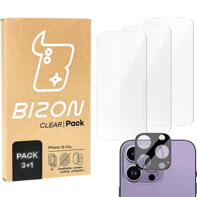Produktbild von Bizon Clear 3x Bildschirmglas + Kameraglas Apple iPhone 16 Pro