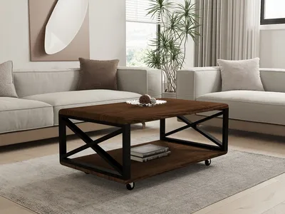 Produktbild von Skye Decor, Yuso- Yuso PUQ, Nussbaumfarbe, Couchtische, 42,5x98x60 cm, 100% Kiefernholz