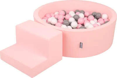 Produktbild von KiddyMoon Spielplatz Aus Schaumstoff Mit 200 Bälle 7cm Hindernisläufen Rund Bällebad Mit Stüfchen Element Für Babys Und Kinder