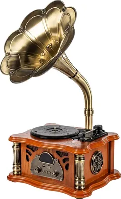 Image de Latone The Classic Horn Phonograph Brown Retro gramofon