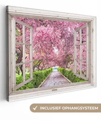 Obrázok produktu pre OneMillionCanvasses® - Maľba na plátne - Obraz na plátne Nástenná maľba na plátne - Japonský - Sakura - Kvet - Strom - Kvetné vetvy - Priehľadné -