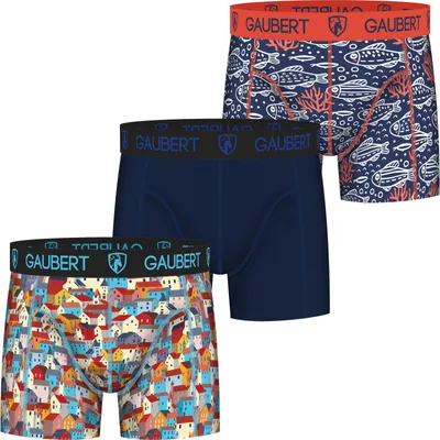 Immagine prodotto di Gaubert, slip in cotone con motivo "Pesci e case" - confezione da 3 pezzi - taglia S