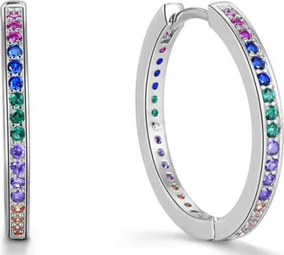 Immagine prodotto di Orecchini tondi in argento con zirconi AGUC2236