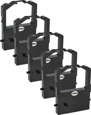 Produktbild von vhbw 5x Farbband Schriftband kompatibel mit Epson Actionprinter 2250, 3000, 3250 Nadeldrucker, Bondrucker - Schwarz