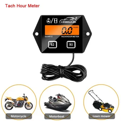Produktbild von Digitaler Drehzahlmesser und Betriebsstundenzähler für Motorräder, Boote und Benzinmotoren mit LCD-Display