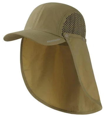 Produktbild von Angelhut UPF 50+ faltbar mit abnehmbarer Nackenklappe Khaki Einheitsgröße