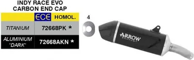 Zdjęcie produktu dla ARROW Indy Race EVO homologowany wydech typu slip-on, czarny, aluminium, Triumph TIGER SPORT 800