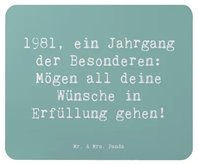 Produktbild von Mr. & Mrs. Panda Mousepad Spruch 1981 Geburtstag - Meeresbrise - Geschenk, mousematte, Nostalgie, Alter, Besondere Jahrgang, Geburtstagsgeschenk, Jubiläum, pc mauspad