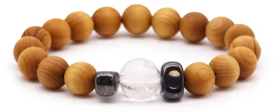 Imagen del producto de Pulsera de Cedro - Chakra Corona - Cuarzo Claro