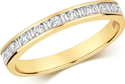 Produktbild von Funkelndes Feuer 9 Karat (375) Gold Halb Eternity Diamant Damenring Brillant-Schliff 0.27 Karat H - I1 I2, 49 (15.6); TRS317569KYRSJ