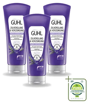 Productafbeelding van 3 x Guhl Zilverglans & Verzorgende Haarmasker - 200 ml - Voordeelverpakking - 3 stuks