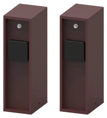 Produktbild von Novatool 2x Steckdosensäule 3-fach außen Braun Edelstahl eckig IP44 mit Dämmerungssensor Steckdose Aussen Gartensteckdose Outdoor Steckdosensäule Garten Steckdosenturm (Elektro)