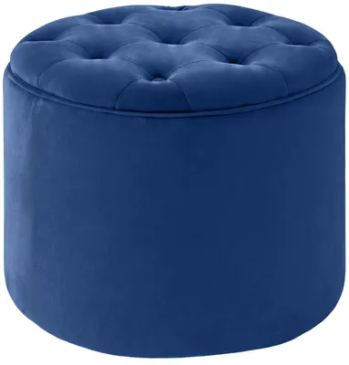 Obrázok produktu pre Taburetka s úložným priestorom Pantin - zamat, v42 x Ø44 cm - Modrá, Obrázok generovaný UI
