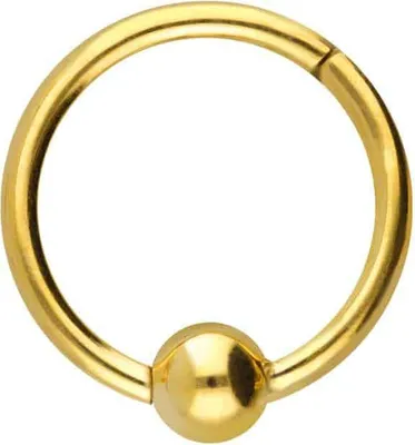 Produktbild von Ohrpiercing, Nasenpiercing, Septum Piercing Titan Segmentring Clicker KUGEL Farbe: Gold + Kugelgröße: 3mm Innendurchmesser: 8mm + Stabstärke: 1mm