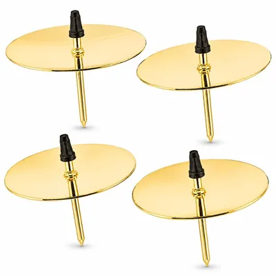 Productafbeelding van 4 kaarshouders, kandelaars, stekers voor adventskrans, 5 cm, goudkleurig