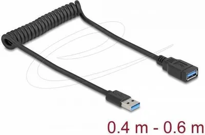 Produktbild von DELOCK USB 2.0 Spiralkabel USB Typ-A Stecker zu USB Type-C