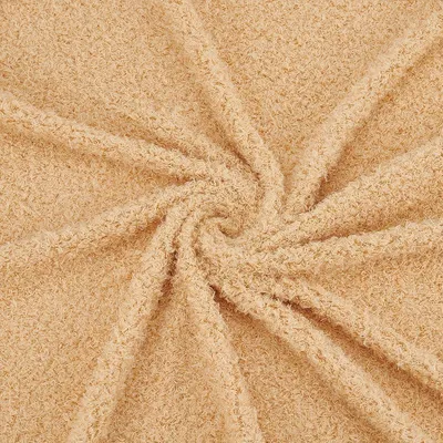 Teddyplüsch Stoff 0,9 m x 155 cm Polyester Khaki