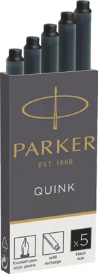 Obrázok produktu pre 1x5 atramentových kaziet Parker Quink black