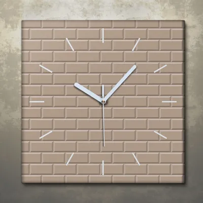 Produktbild von Wohnzimmer Leinwand Uhr Geräuschlos Küche 30x30 Farbige, Ziegel, Textur, Abstrakt, weiße Zeiger