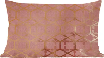Produktbild von MuchoWow® Zierkissen Sofakissen Wohnzimmer Dekokissen 60x40 cm Muster - Luxus - Gold - Rosa - Kopfkissen - Polster mit Foto