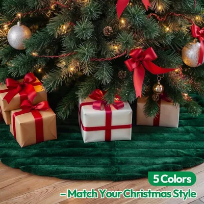 Immagine prodotto di Copertura per albero di Natale, rotonda, in ecopelliccia verde, diametro 78 cm