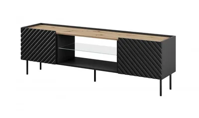 Produktbild von EF ONDA RTV skříň 180x40x39-58 černá (stojící nebo nástěnná)