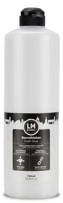 Produktbild von LM-Kreativ Bastelkleber 750 ml – PVAC-Bastelleim mit Dosierspitze für Papier, Holz, Filz & Deko, lösemittelfrei, wasserlöslich