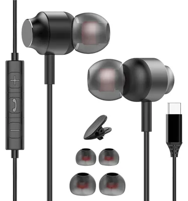 Obrázek produktu pro Sluchátka do uší s USB-C konektorem, kabelová, pro modely 17, 16, 15 Pro, černá barva