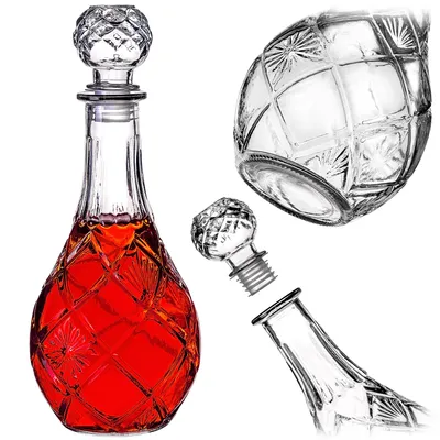 Immagine prodotto di Decanter per whisky in cristallo KADAX, bottiglia in vetro da 0,8 litri con tappo in sughero