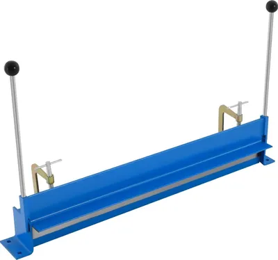 Zdjęcie produktu dla Giętarka do blachy – ręczna giętarka stołowa – maks. długość 76 cm – maks. grubość 1,2 mm – kąt 0–90° – stal Q235 – jasnoniebieska