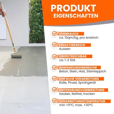 Produktbild von BEKATEQ 1K PolyurethanGrundierung aussen 2 x 1l - rasante Trocknung, hohe Reichweite - geeignet für Beton, Stein, Stahl, Holz, Fliesen - Steinteppich BK-637PU