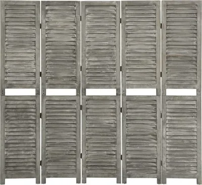 Produktbild von 5-tlg. Raumteiler Grau 179x166 cm Massivholz