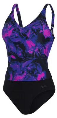 Productafbeelding van SPEEDO Dames Tankini 8-12889G713, Zwart/Grijs/Paars, Maat 36